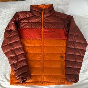 Marmot Men's Rust and Orange Puffer Jacket